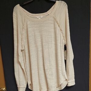 Terra & Sky Women's Beige Long Sleeve Top